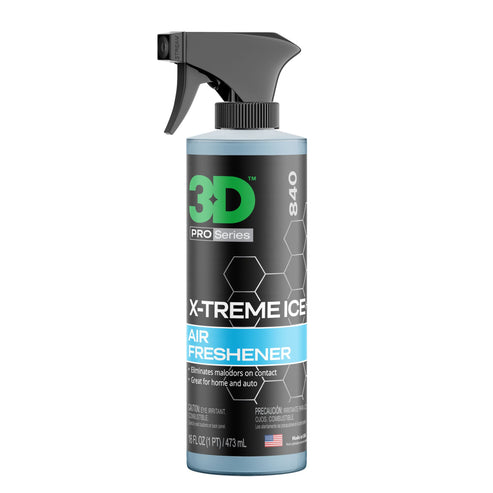3D Pro Series X-Treme Ice air freshener bottle on a white background